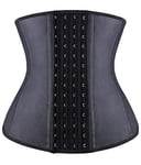 YIANNA Corset Minceur Femme Ventre Plat 4 Crochets Sport Gaine Amincissante Waist Trainer Serre Taille Bustier Amincissant Body Gainant Noir,11788 Size M