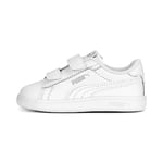 PUMA Unisex Kids Smash 3.0 L V Ps Baskets, Puma White Cool Light Gray, 32 EU