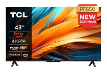 TCL 43PF650 43 Pouces 4K Ultra HD, HDR TV, Smart LED Fire TV (Dolby Vision, Dolby Atmos, DTS, HDR 10, Alexa intégré, Airplay2, Miracast)