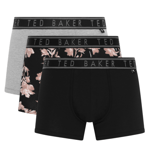 Ted Baker 3-Pack Cotton Trunks - Grey / Midnight Black / Black - M