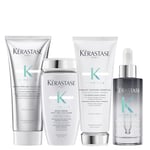 Kérastase, Symbiose, Routine Anti-pelliculaire pour Cuirs Chevelus Secs & Sensibles, Sans Sulfate, Micro Peeling Cellulaire + Bain Crème + Fondant Apaisant Essentiel + Sérum Cellulaire Nuit Intensif