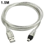 USB-hane till Firewire-kontakt till mini 4-stifts till Firewire-adapterkabel för kringutrustning som endast är kompatibel med denna typ av adapter