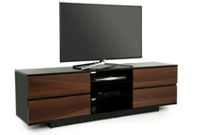 Centurion Supports Avitus Gloss Black with 4-Walnut Drawers 32"-65" TV Stand