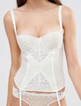 Wonderbra Womens Refined Glamour Padded Strapless Basque Bustier - Ivory - Size 30E