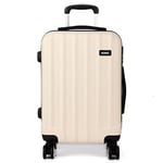 Kono Valise de Voyage Ultra Léger Rigide PC Bagage à Roulette 65 cm Beige