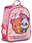 Mitama Sac à dos Spinny Asilo, double face avec double graphique, avec poche latérale porte-bouteille, rose, filles, école et loisirs, rose, Taglia unica, Sac à dos maternelle