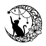 1X(Black Cats  Metal Wall Art Decor Rustic Metal  Wall Decor Black 1 PCS O4E5)