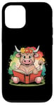 Coque pour iPhone 12/12 Pro Livre de classement de la ferme Motif vache écossaise Highland