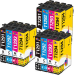 T1295 Multipack pour Epson T1291 T1292 T1293 T1294 Cartouche d'encre pour Epson Stylus SX235W SX425W SX435W SX445W SX525WD SX535WD Stylus Office BX635FWD BX625FW Workforce WF-3520 WF-7515