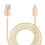 Câble Type C Pour Oneplus 8t Câble Usb Tressé Nylon 1,3 Mètre Câble Charge/Synchro Rapide-Transfert De Données Type C - Or Gold