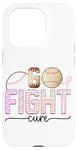 Coque pour iPhone 15 Pro Go Fight Cure Thème de sensibilisation au baseball Rose