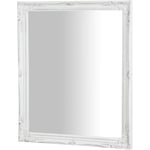 Biscottini - Miroir de maquillage mural salle de bain Miroir vertical/horizontal avec cadre rectangulaire en bois blanc à suspendre Shabby