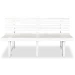 Banquette de Jardin Banc de Jardin en Plastique 145,5 x 49 x 74 cm (I x P x H) pour Jardin,Balcon, Patio Blanc