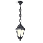 B·LED BARCELONA LED BarcelonaLED E22.120.000.AYE27 Lanterne en Suspension Extérieur/Intérieur IP55 Culot E27 Verre Opale Couleur Noir Style Classique