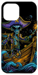 Coque pour iPhone 15 Pro Max Aventure de pirate extraterrestre, capitaine des pirates de