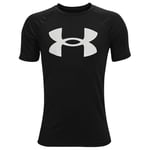 Under Armour Boys Tech Big Sports T Shirt With Logo, Super-Soft Sportswear, Black/White, YXL