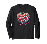 Cute Heart with Flowers and Hearts for Valentine's Day Long Sleeve T-Shirt