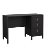 Furniture To Go | Barcelona, Wood, Matt Black, Desk with 3 Drawers