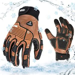 Vgo... Gants d'hiver -20℃,gants de sécurité résistants,doublure Thinsulate 3M,réduction des chocs et des vibrations (CA7722FLWP,Marron,9/L,1Paire)