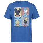 Donald Duck Mickey Mouse Pluto Goofy Tiles Men's T-Shirt - Blue - M - Blue