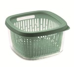 Snips, Boîte de Conservation avec Boite Rangement Frigo Verte, 1,50 Lt,Grille Intérieure, 17,5 x 17,5 x 10 cm, Made in Italy, 0% BPA et phthalate free