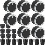 Control Knob Dial + Adaptors for AEG ELECTROLUX ZANUSSI TRICITY Oven Black x 8