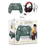 Manette SWITCH Bluetooth Nintendo HARRY POTTER Serpentard - Vert + CASQUE SWITCH PRO-SH3 ROUGE SWITCH EDITION