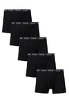 French Connection Mens Black 5 Pack Fcuk Cotton Boxers - Size Large