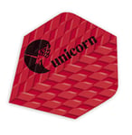 Unicorn Ailettes de fléchettes | Design texturé ondulé Rouge | Forme d'aileron | Polyester Pet Durable 100 microns