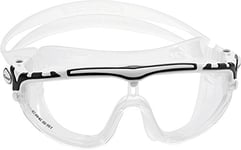 CRESSI Skylight Goggles Clear/White Black - Lunettes de Natation Snorkeling et Piscine pour Adultes, Vue à 180° Antibuée, 100 % Anti UV, Transparente/Blanc Noir - Lentille Claire, Taille Unique