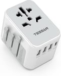 Adaptateur De Voyage Electrique Avec 3 Usb Et 1 Type C, Adaptateur Prise Universelle France Vers Usa Canada Uk Italie Australie Chine Japon Thaïlande