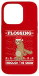 iPhone 14 Pro Flossing Through The Snow Sloth Ugly Christmas Sweater Floss Case