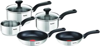 Tefal Comfort Max 5 Pcs, Pan Set Induction Compatible, Stainless Steel, G972S544