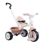 Smoby Be Move Tricycle Beige pour Enfant avec Barre de poussée, siège avec Ceinture de sécurité, Cadre en métal, Roue Libre à pédale, pour Enfants à partir de 15 Mois