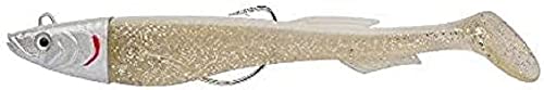 Berkley Powerbait Power Sardine - Leurre Souple Polyvalent Texan pour la Pêche en Mer, Founit avec deux Paddle pour le Lieu, Bar, et autres Carnassiers, Blackminnow FIIIsh