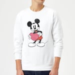 Sweat Homme Mickey Mouse Je t'Offre mon Cœur (Disney) - Blanc - S