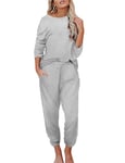 Ekouaer Ensemble de Pyjama Femme Coton Vêtements de Nuit Haut à Manches Longues + Bas de Pyjama 2 Pièces pour Femme