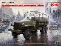 Studebaker US6 With WWII Soviet Drivers 1:3 5 Plastique Model Kit Icm