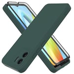 HHUIWIND Coque pour Xiaomi Redmi A1 / A2 4G avec Verre Trempé écran Protecteur,Anti-Scratch Étui Silicone TPU Case Cover pour Xiaomi Redmi A1 / A2 4G - Vert01