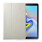 Samsung Galaxy Tab A 10.5 Taivutettava Tabletti Suojakuori Synteetti Nahasta - Valkoinen