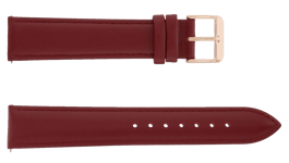 Bracelet Detomaso pour Montre. en Cuir Bordeaux de 20 mm avec Boucle Dorée. NEUF