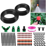 Système d'irrigation, kit d'irrigation goutte à goutte, kit d'arrosage automatique de micro-irrigation goutte à goutte 158 pièces, kit d'arrosage