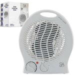 SA Products Fan Heater, Electric Heater, Portable Heater with 2 Heat Settings | Electric Fan Heater with Overheat Protection | Heaters for Home, Room Heater, Heaters for home Low Energy Silent (White)