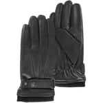 Gants Isotoner  Gants Homme tactiles cuir patte de resserage Noir