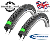 2 x Schwalbe 700 x 32c Marathon Puncture Resistant Greenguard Tyres & SV Tubes