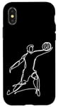 Coque pour iPhone X/XS Croquis d'un garçon de volley-ball