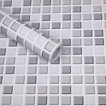 Hode Credence Adhesive pour Cuisine Gris Mosaïque, 40x300cm Carrelage Adhesif Mural Salle De Bain Imperméable, Décoratif Stickers Carrelage Autocollant, Vinyle Carreaux Adhesif