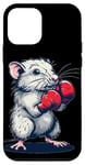 iPhone 12 mini Nice white Rat Costume with red boxing Gloves Case