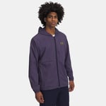 Veste coupe-vent Under Armour Holiday Vibe pour homme Midnight Bleu Marine / Mauve Prime / Metallique Or XS