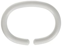 Kleine Wolke 268100000 Lot de 12 Anneaux de Rideaux de Douche en Plastique Blanc 5 x 3 cm